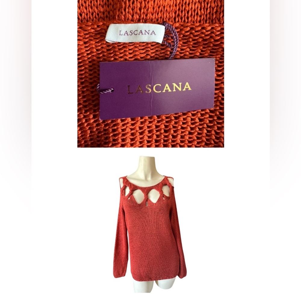 Lascana Rust Cutout Knit Sweater Women size 8/10
